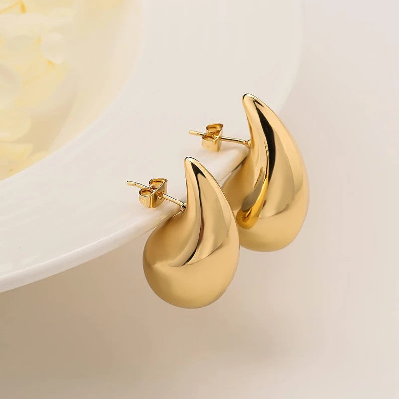 18K Gold Filled Hollow Hoop Earrings